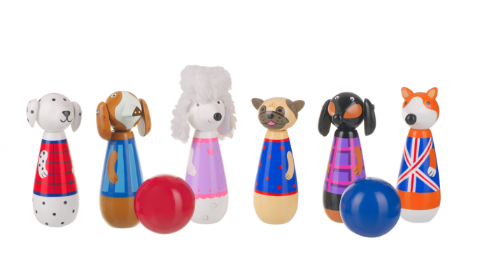 Puppy Love Skittles - Orange Tree Toys Puppy Love Wooden Skittles (685x685), Png Download