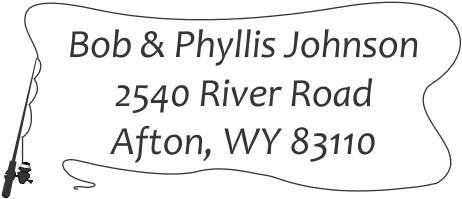 Fishing Pole Address Stamp - Calligraphy (500x500), Png Download