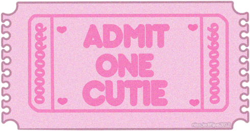Admit One - Kawaii Ticket (500x256), Png Download