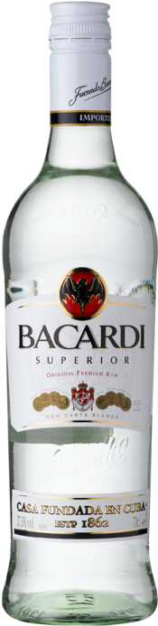 Bacardi Carta Blanca 70cl - Bacardi Carta Blanca 75cl (650x731), Png Download