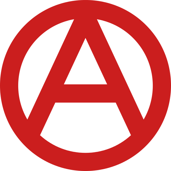 Anarchy Symbol Red - Red Anarchy Symbol (600x600), Png Download
