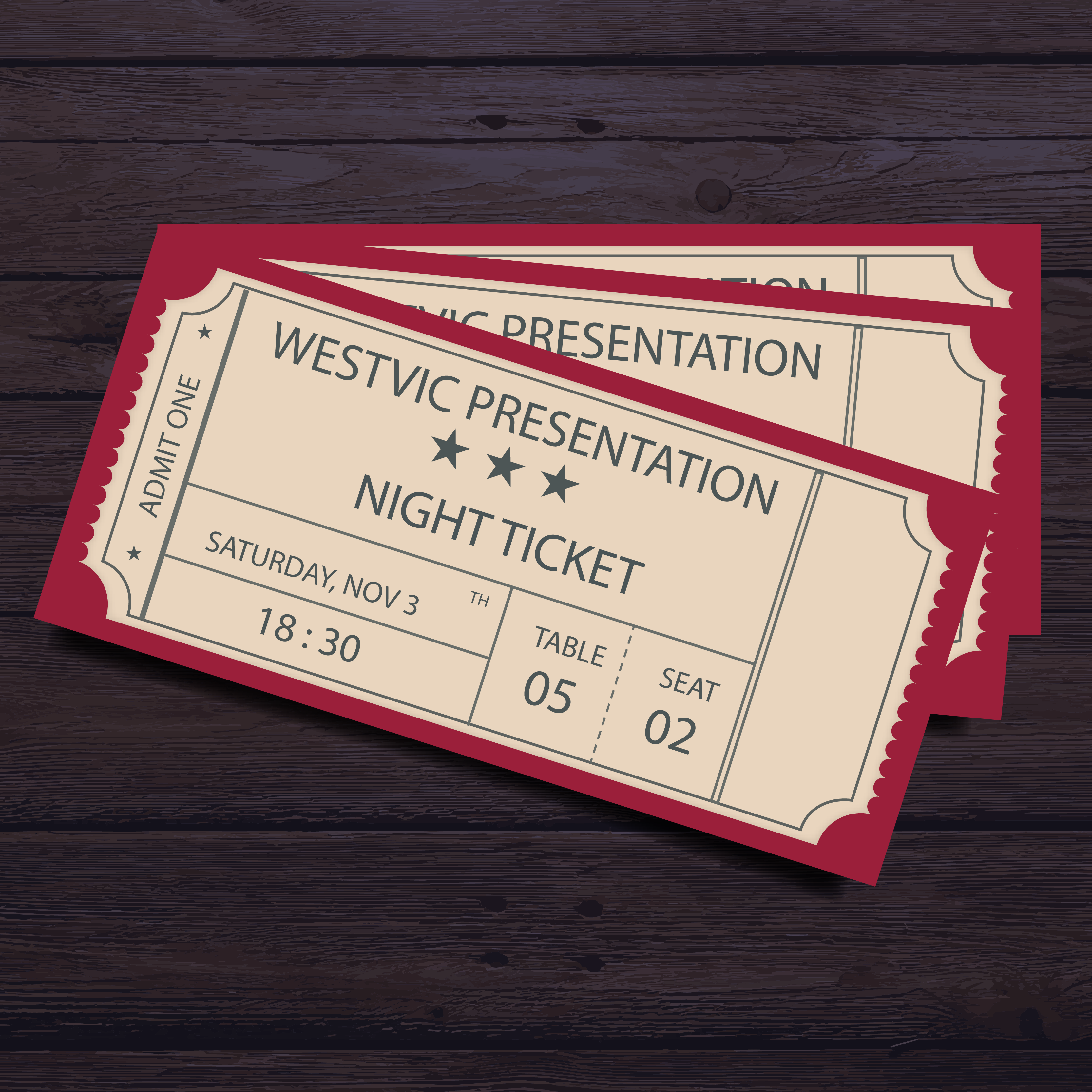 Presentation Night Ticket - Wood (3333x3333), Png Download