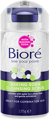Baking Soda Cleansing Scrub - Biore Baking Soda Acne Scrub (390x418), Png Download