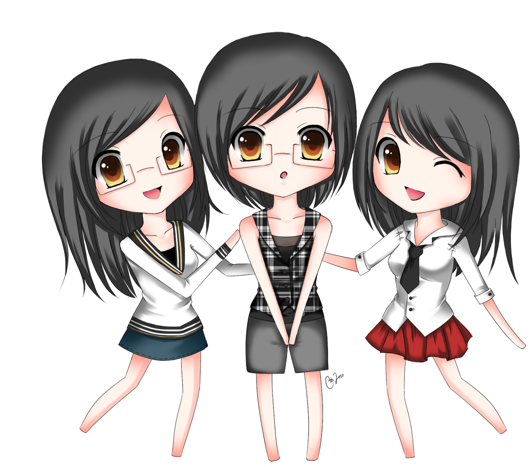 Best Friends Forever - Chibi Friends Png (1140x1000), Png Download