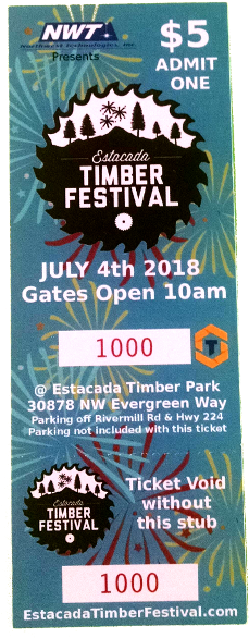 2018 Estacada Timber Festival Entry Ticket - Acrylic Paint (800x599), Png Download