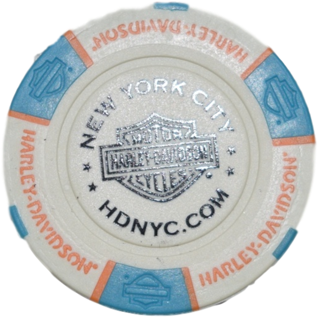 Nyc White/blue/orange Poker Chip - New York City (690x690), Png Download