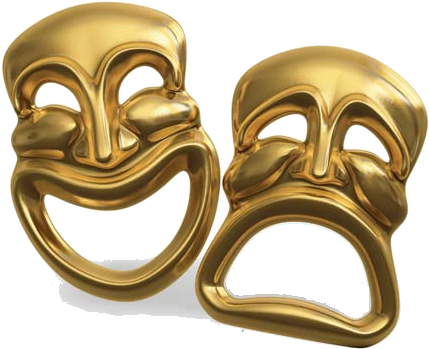 Books For Actors - Theatre Masks Comedy Tragedy (490x384), Png Download