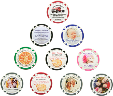 Poker Chip Advertising Magnets Group Of - Advertising (400x350), Png Download