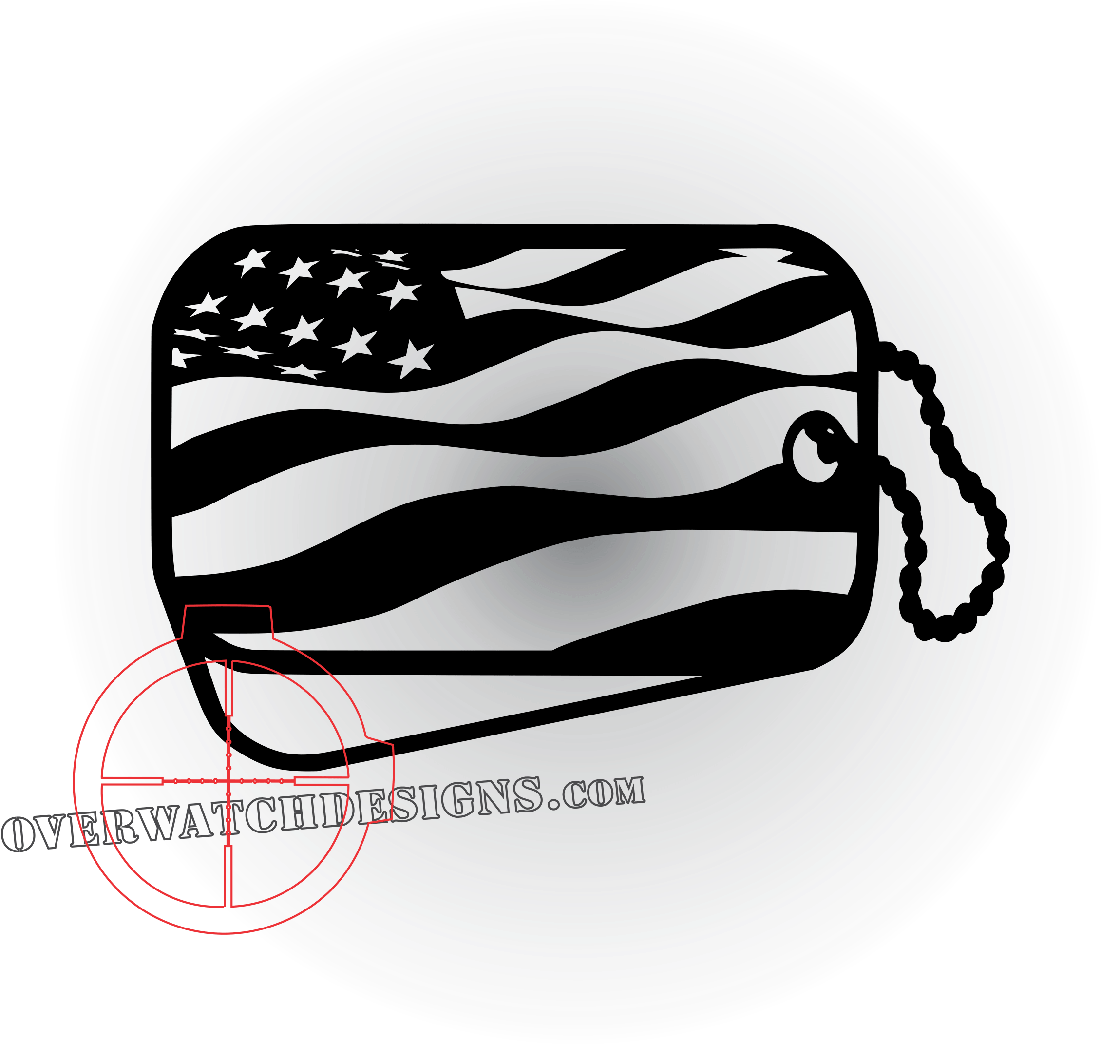 Waving American Flag Dogtag - Florida (2401x2393), Png Download