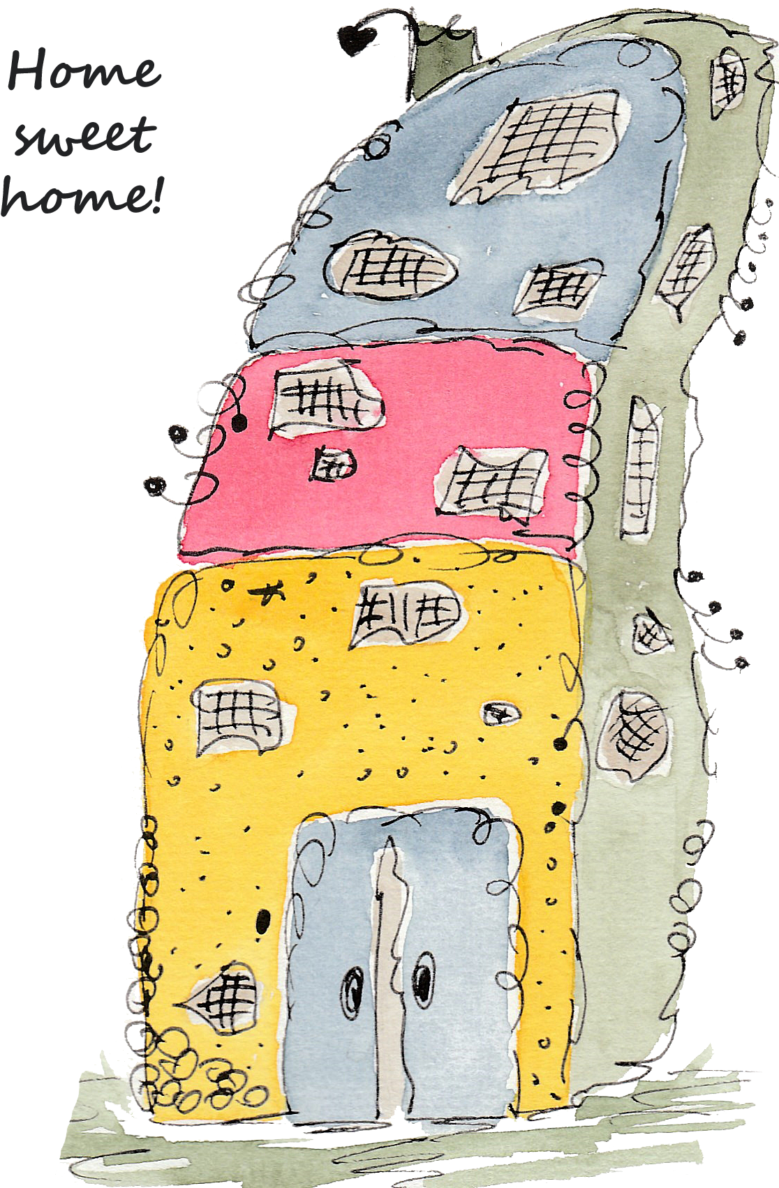 Home Sweet Home-karte By Sabine Brengel Malwerkstatt (1216x1736), Png Download