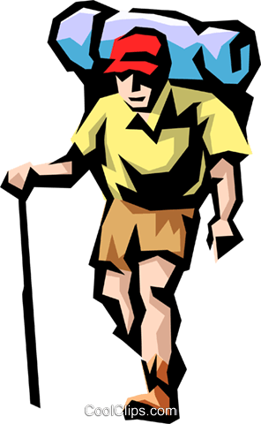 Hiker Royalty Free Vector Clip Art Illustration - Local Walks Around Aberaeron & New Quay: Nine Circular (296x480), Png Download