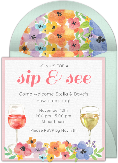 Download We're Loving This Free Sip & See Party Invitation With - Party ...