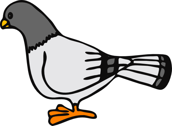 How To Set Use Cartoon Pigeon Svg Vector (600x439), Png Download