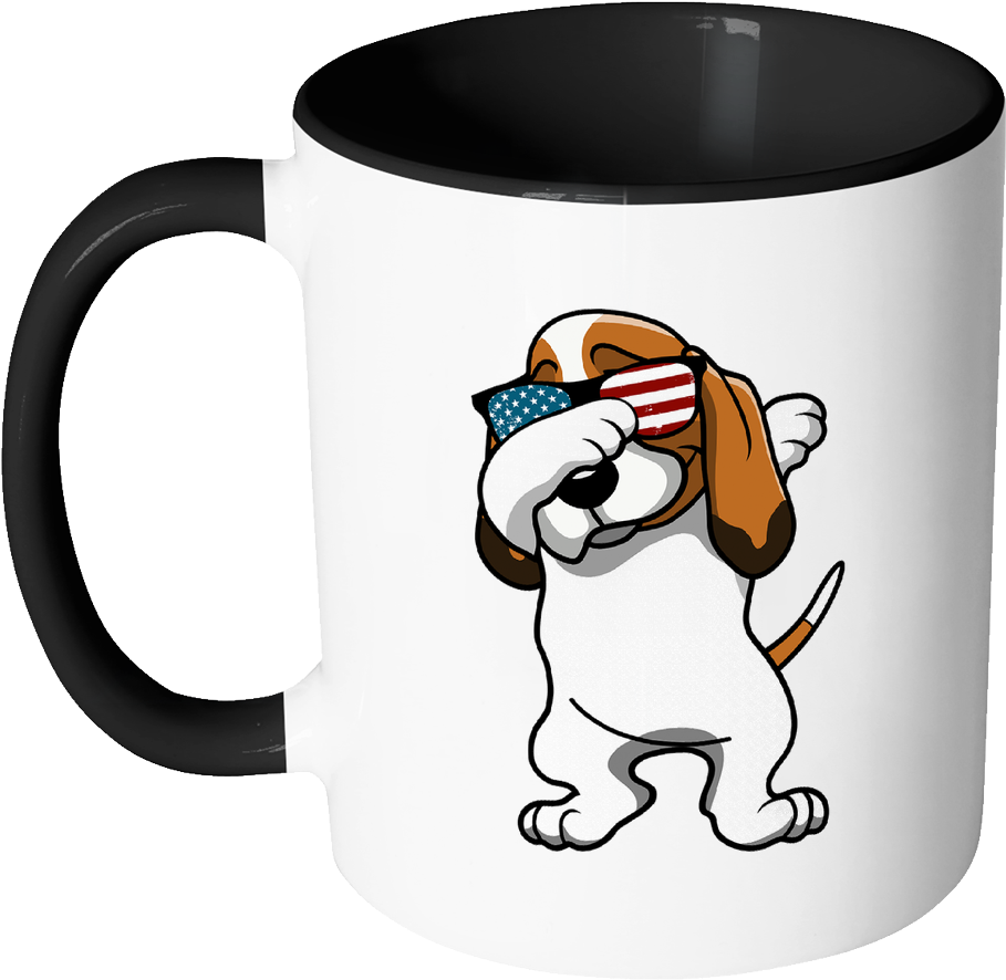 Dabbing Basset Hound Dog America Flag - Basset Hound Dog Man (1024x1024), Png Download