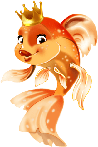 Golden Fish - Queen Fish Clipart (395x500), Png Download
