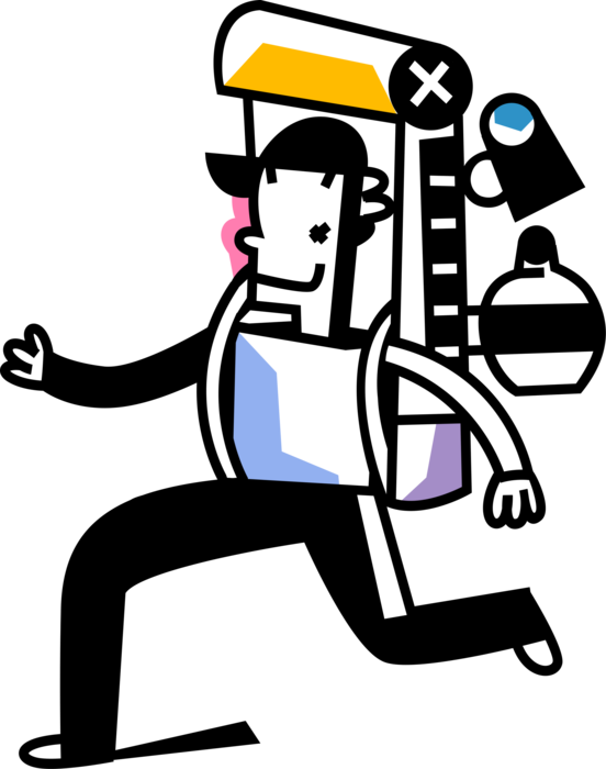 Vacation World Traveler Hiker Backpacker - Vector Graphics (552x700), Png Download