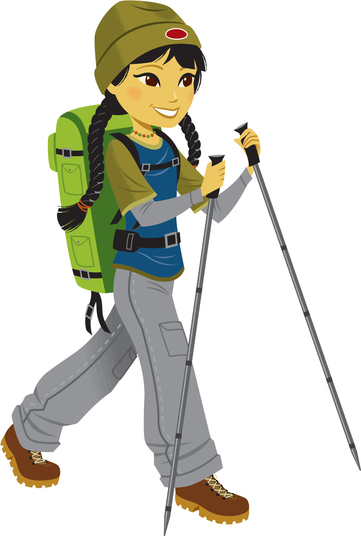 Clipart Library Stock Mountaineering Art Transprent - Hiking Person Cartoon Png (1283x1837), Png Download