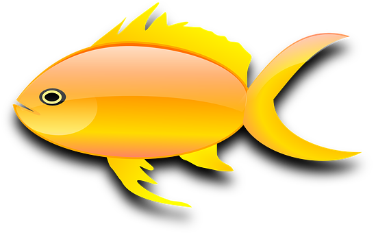 Fish, Goldfish, Digital, Isolated - Gold Fish Clip Art (549x340), Png Download