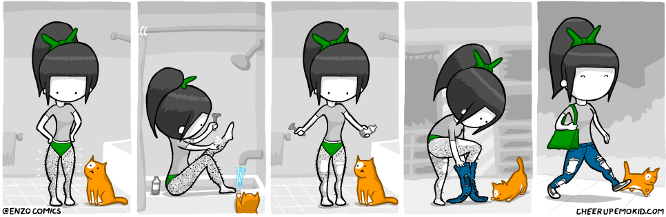A Lot Of Research Went Into This Comic - Leg Hair Comic (980x335), Png Download