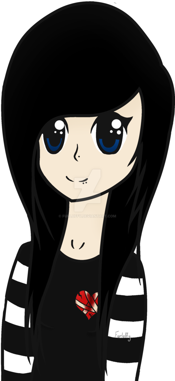 Image Black And White Stock Stereotypical Girl Furluffy - Cartoon Girl Emo Clipart (605x1319), Png Download