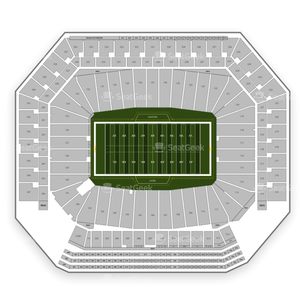 Detroit Lions Seating Chart - Detroit (1000x1000), Png Download