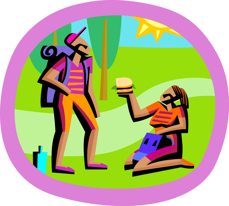 Png Freeuse Stock Hikers Stop For Lunch Image Illustration - Picnic (779x700), Png Download
