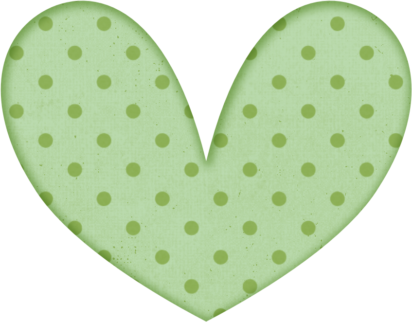Green Polka Dot Heart - Green Hearts Clip Art (900x900), Png Download