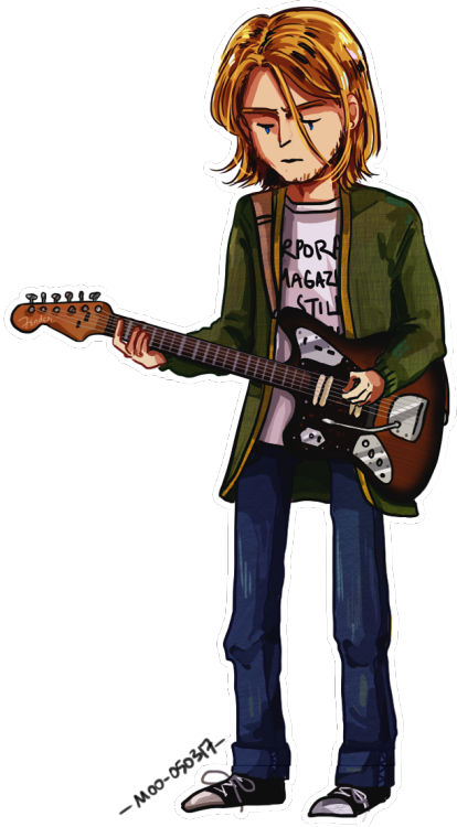 Might Make This Into A Sticker Idk - Kurt Cobain Jaguar (414x750), Png Download