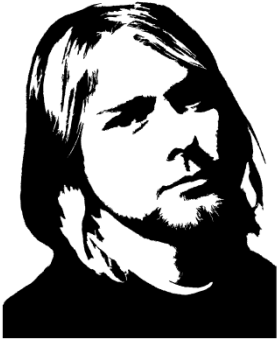 Kurt Cobain - Kurt Cobain Silhouette (350x350), Png Download