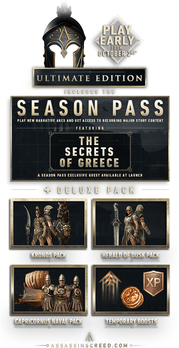 Assassins Creed Ultimate - Assassin's Creed Odyssey Season Pass (600x1185), Png Download