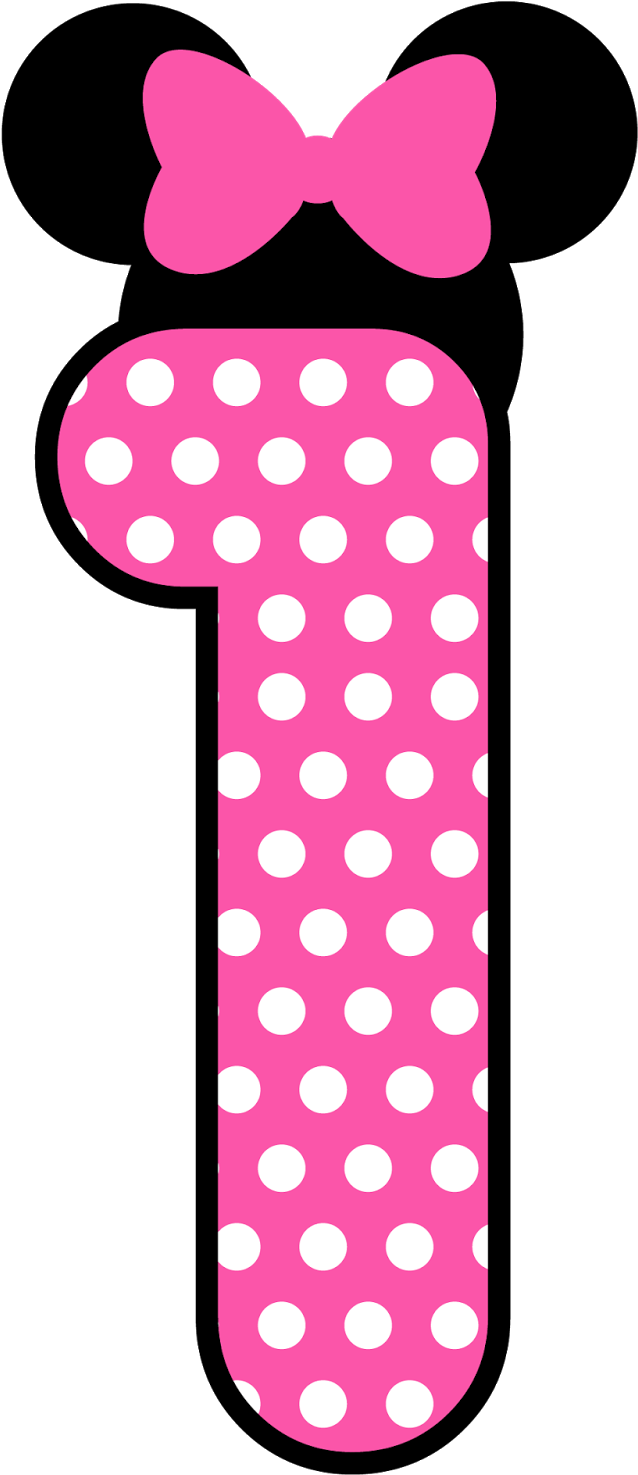 Number 4 Clipart Polka Dot - 1 Minnie Png (1392x1600), Png Download