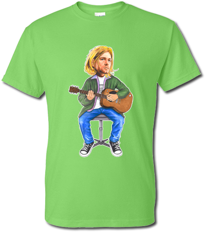 Kurt Cobain T-shirt Drawn By Mark Reynolds - Shirt (450x563), Png Download