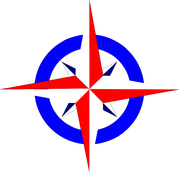Red White And Blue Stars Clipart Collection Picture - Compass Rose Clip Art (600x577), Png Download