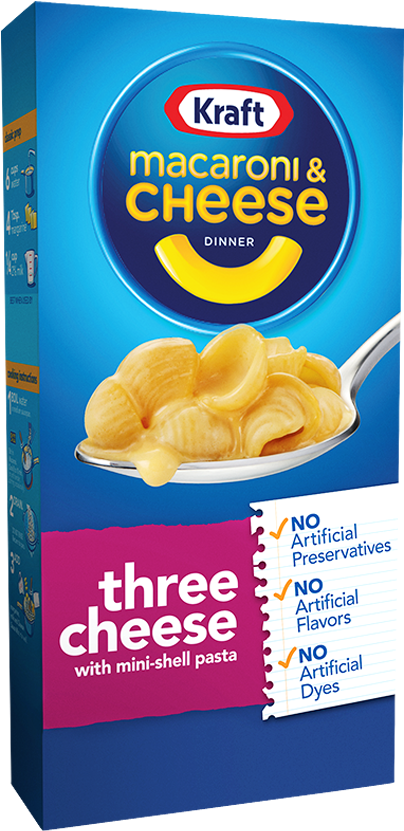 Kraft Macaroni & Cheese Dinner, Three Cheese, (1200x1007), Png Download