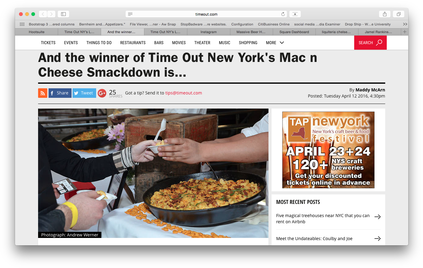 And The Winner Of Time Out New York's Mac N Cheese - Houston Hall (1392x885), Png Download