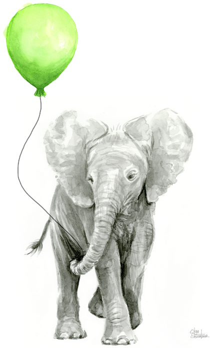Click And Drag To Re-position The Image, If Desired - Elephant Watercolour (440x700), Png Download