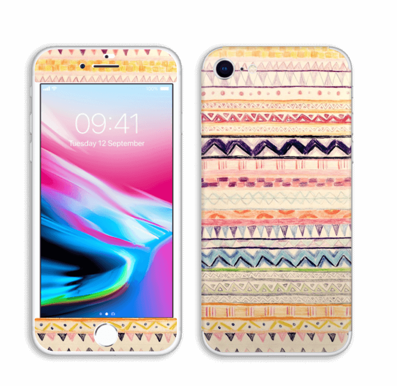 Hand Drawn Aztec - Apple Iphone 8 256gb Silver (800x779), Png Download