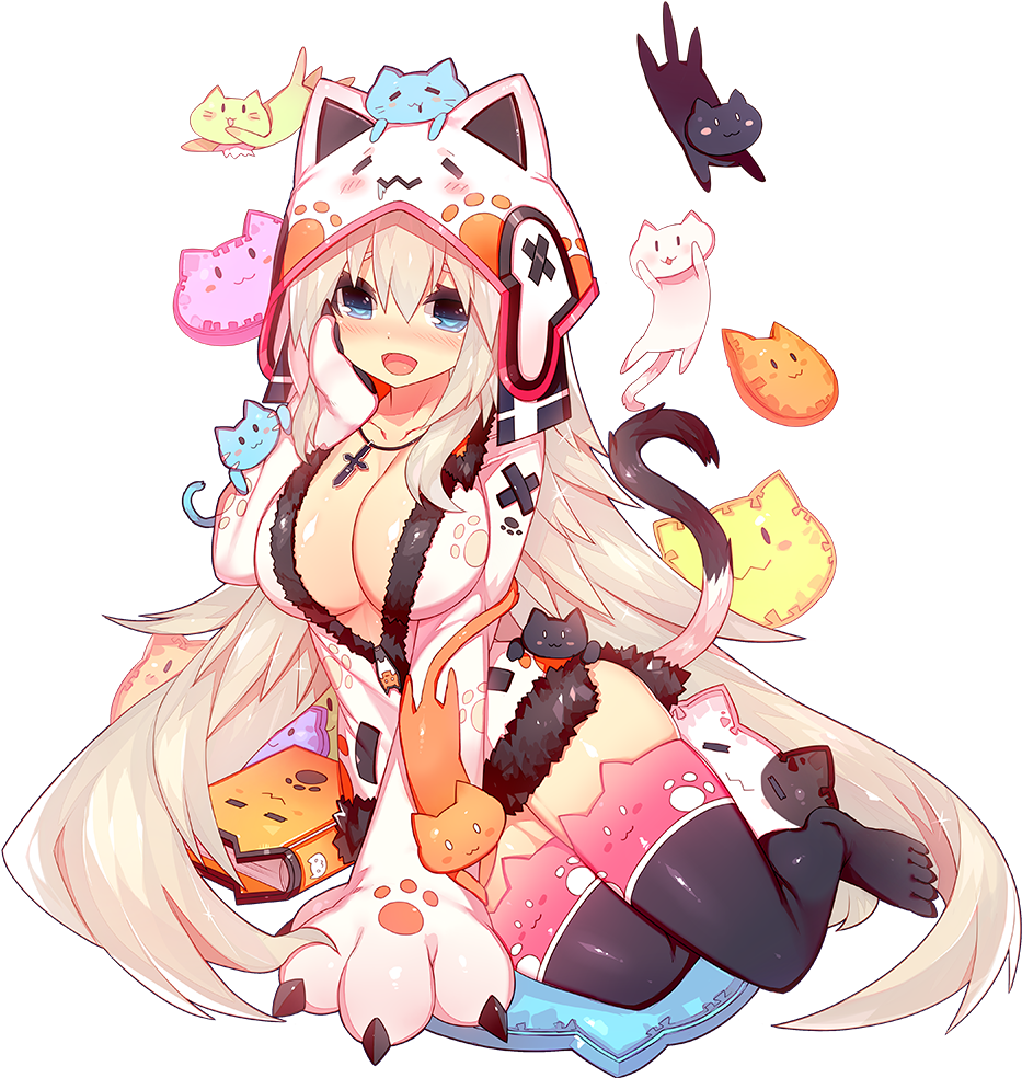 Need More Cat Girl Pics - Cartoon (1024x1024), Png Download