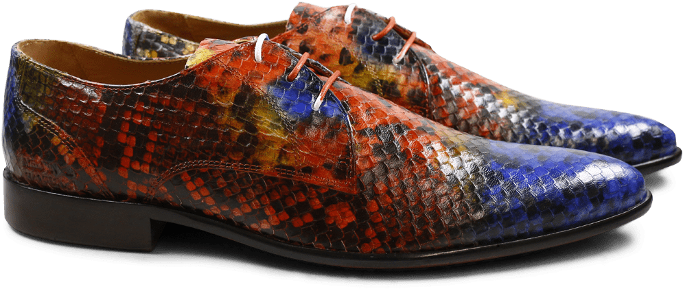 Derby Shoes Toni 1 F Snake Electric Blue Orange Sun - Derby Schuhe Melvin & Hamilton Toni 1 Snake Electric (1024x1024), Png Download