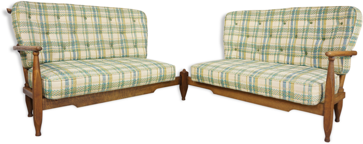Guillerme And Chambron Corner Sofa 50s 60s - Couch (1457x1457), Png Download