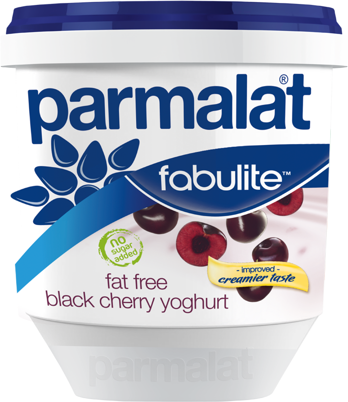 Parmalat 1kg Fabulite Black Cherry - Fat Free Yoghurt South Africa (800x913), Png Download