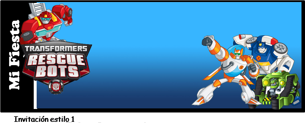 Transformers Rescue Bots Free Printable Invitation, - Transformers Rescue Bots: Roll To The Rescue Dvd (1107x432), Png Download