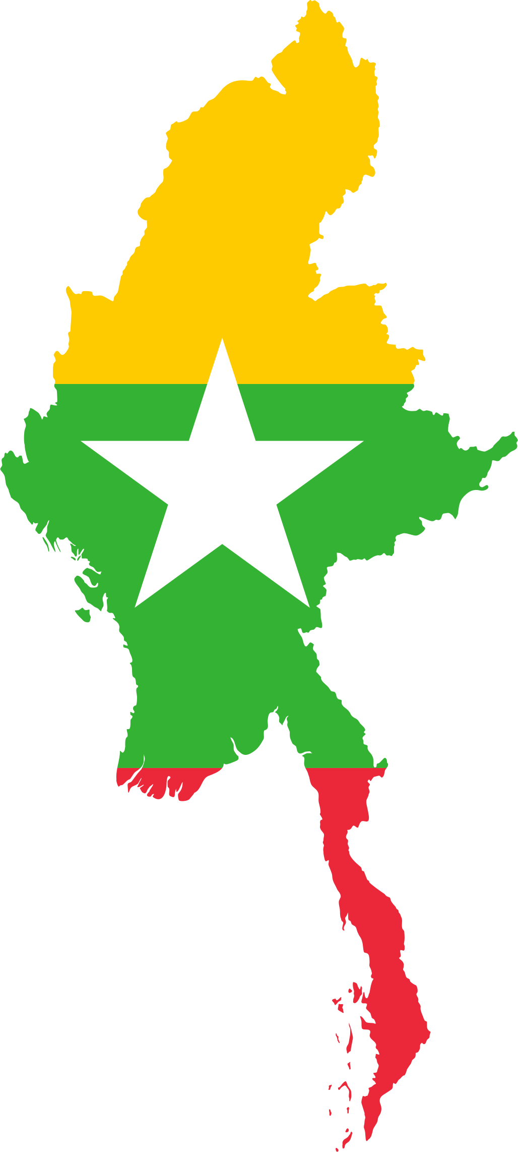 This Free Icons Png Design Of Myanmar Map Flag (1028x2283), Png Download