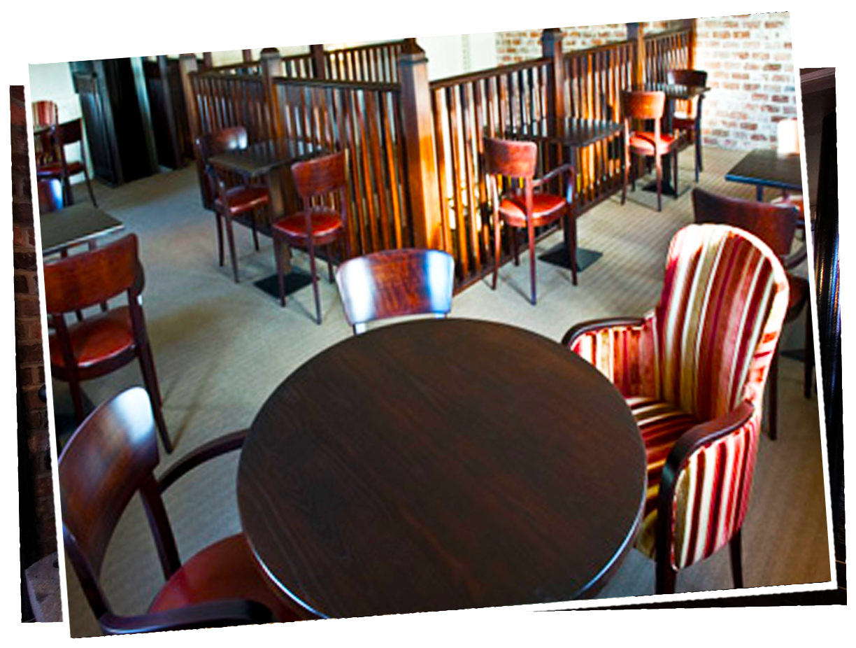 The Brown Bear Bar Wooden Railings - Chair (1400x932), Png Download