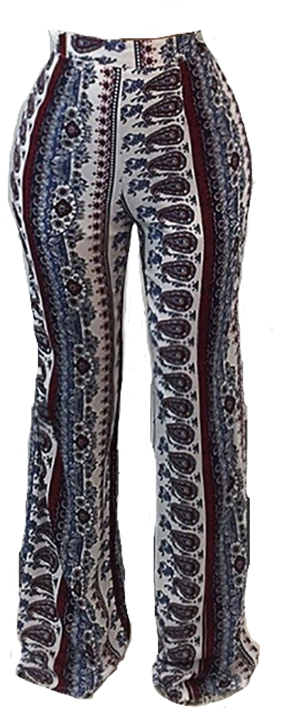 High Waist Boho Flare Pants (750x1000), Png Download