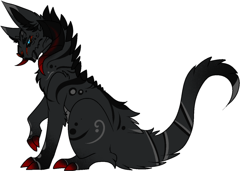 Aura Drawing Demon Png Black And White Download - Anime Demon Cat (1024x721), Png Download