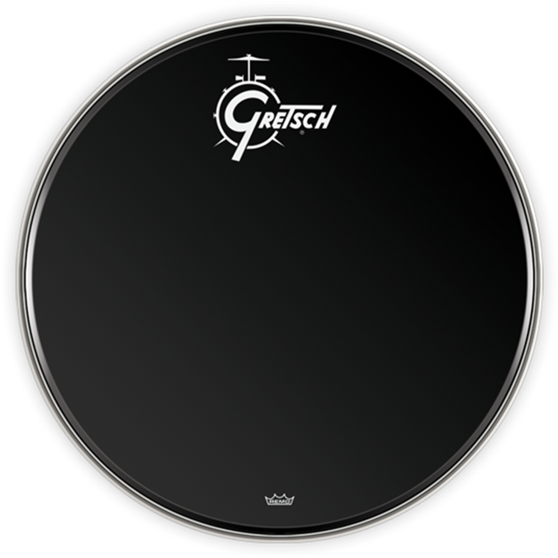 Zoom - Gretsch 18" Bass Drum Head In Black (1589x1200), Png Download