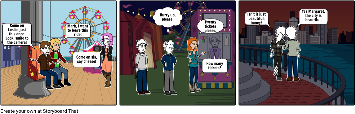 Life At The Amusement Park - Cartoon (1164x385), Png Download