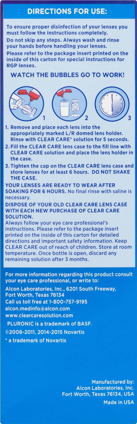 Clear Care Rinse /& Go Solution, 12-ounces Alcon Laboratories - Clear Care Cleaning & Disinfection Solution-12 (1800x1800), Png Download