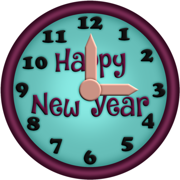 New Year Clocks - Black Cat Clock (600x600), Png Download